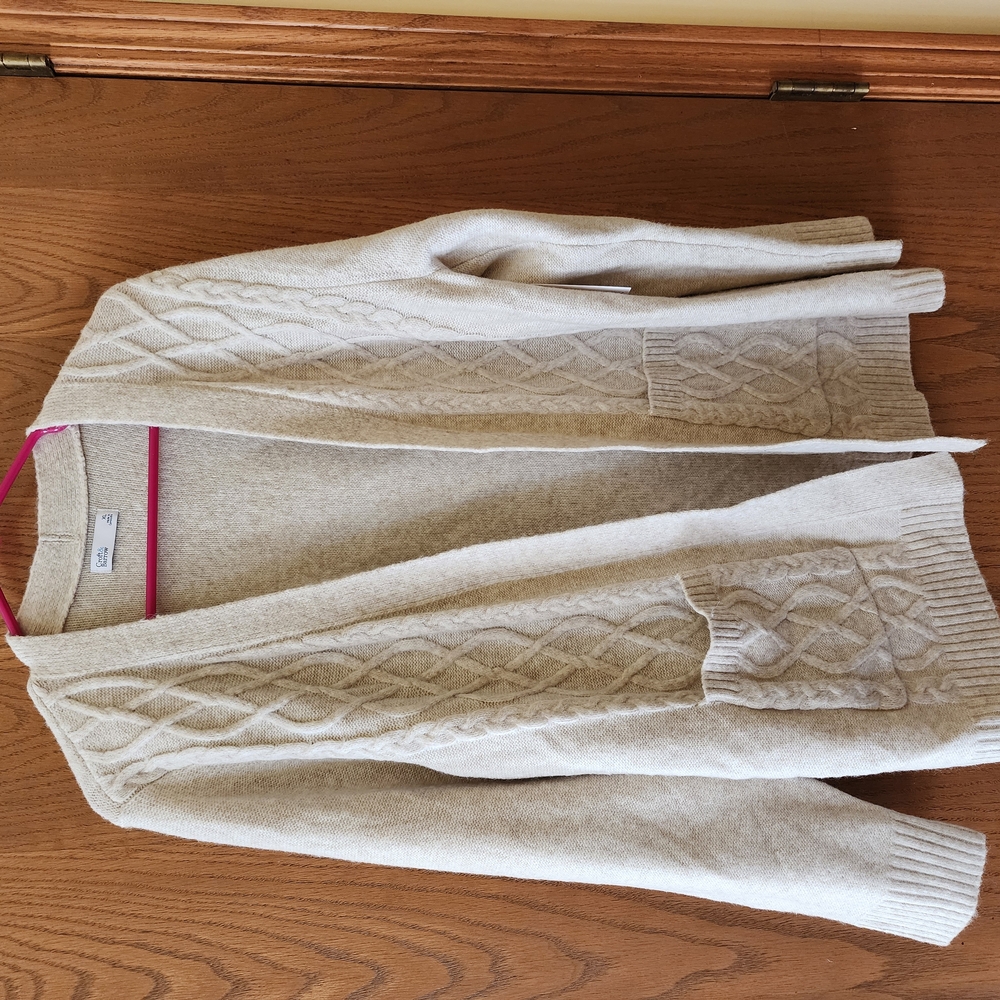 Croft & Barrow Cream Textured Knit Cardigan